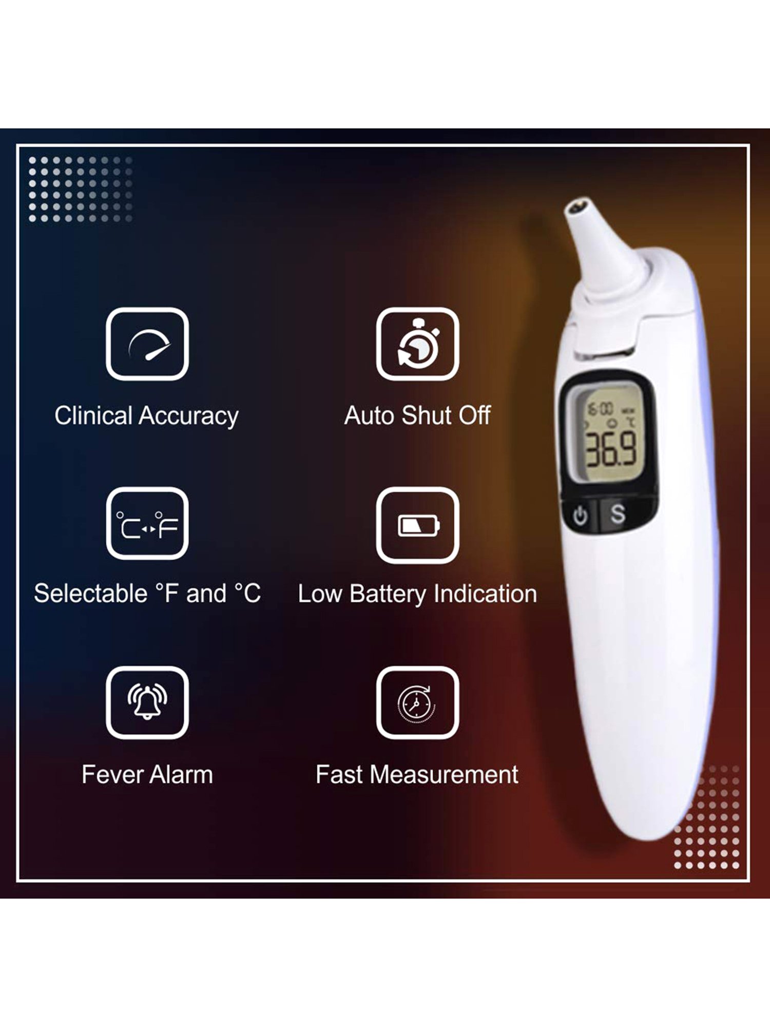 BPL Accudigit IR-D2 Non Contact Infrared Thermometer (Purple/White)