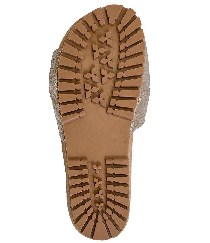 Jack Rogers Phoebe Knotted Metallic Leather Lug Sole Comfort Slides
