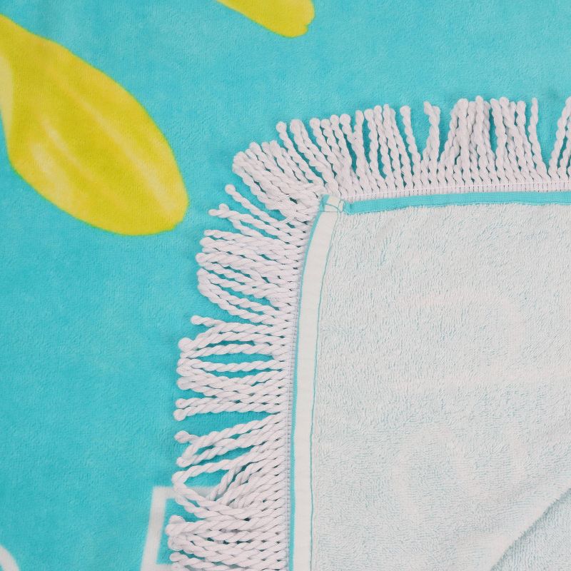 Fringe Lemon Squeeze Oversized Beach Towel Aqua - Sand & Surf