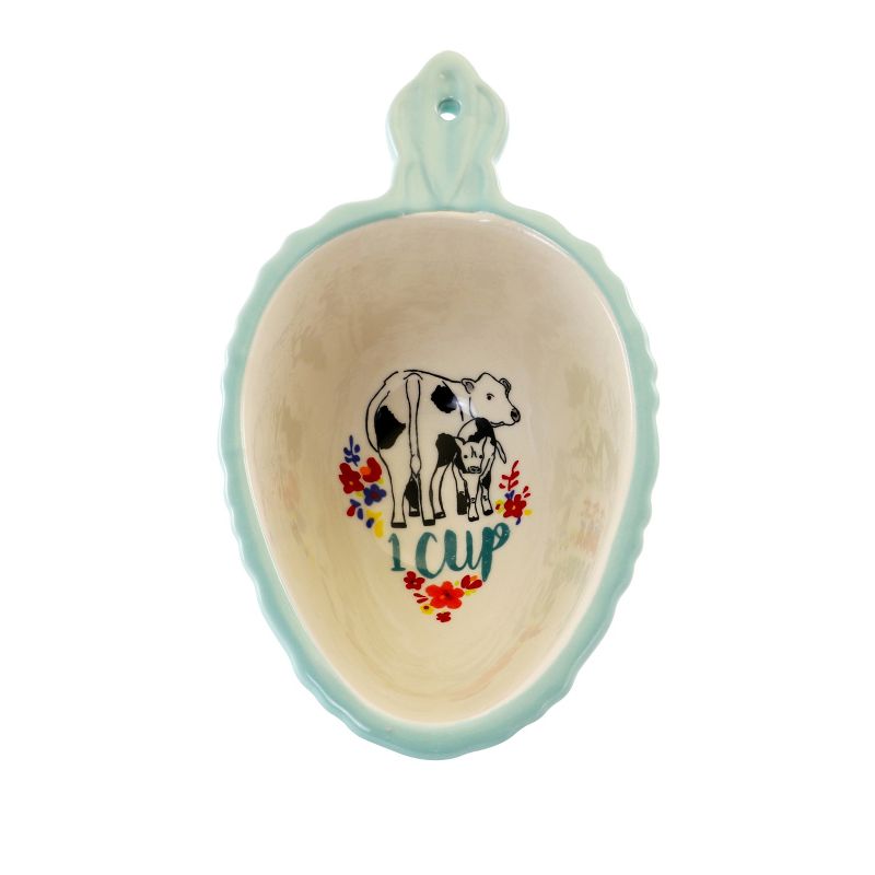 Gibson 4 Piece Ceramic Measuring Scoop Set in Yellow and Blue