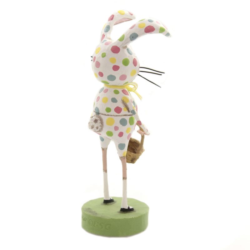 Lori Mitchell 5.75" Bunny Foo Foo Easter Bunny Basket Polka Dots  -  Decorative Figurines