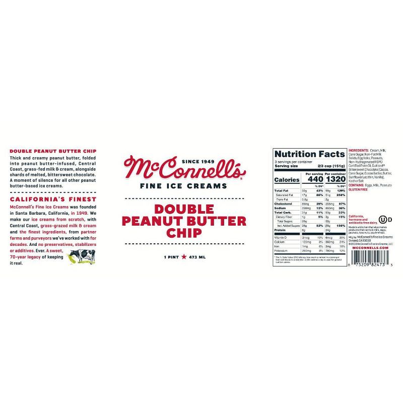 McConnell's Double Peanut Butter Chip Ice Cream - 16oz