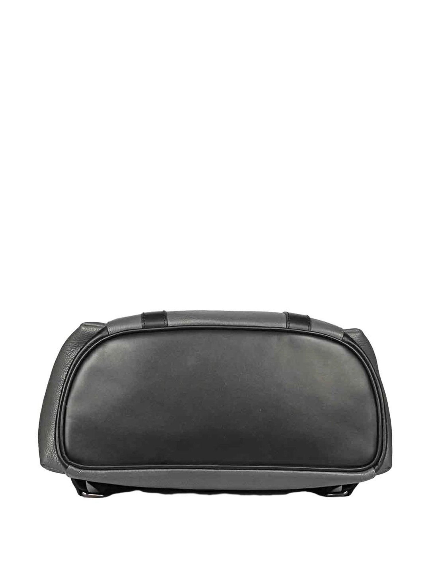 Saint G Grey Leather Medium Backpack