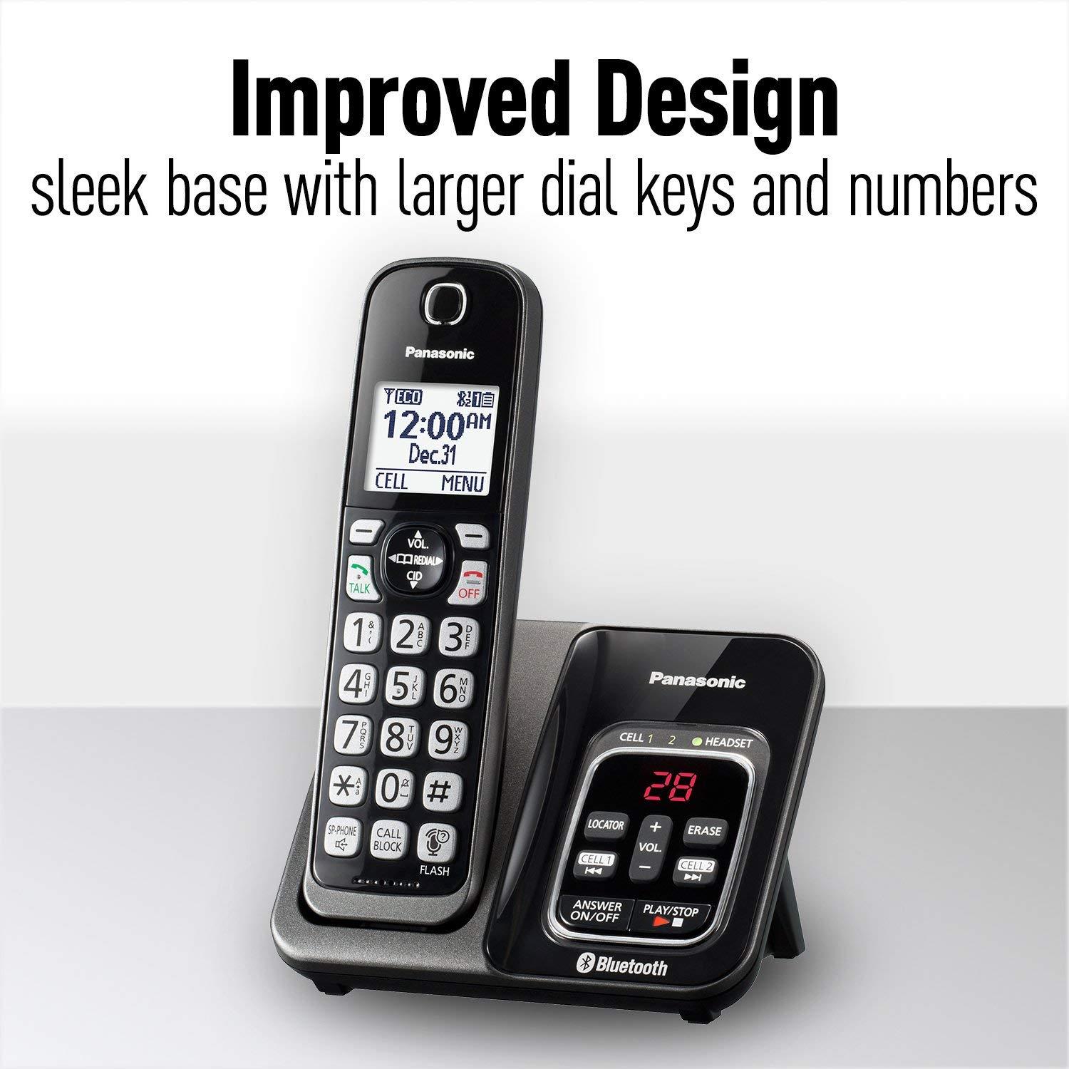 Panasonic KX-TGD564M Link2Cell Bluetooth Cordless Phone with Voice Assist and Answering Machine - 4 Handsets