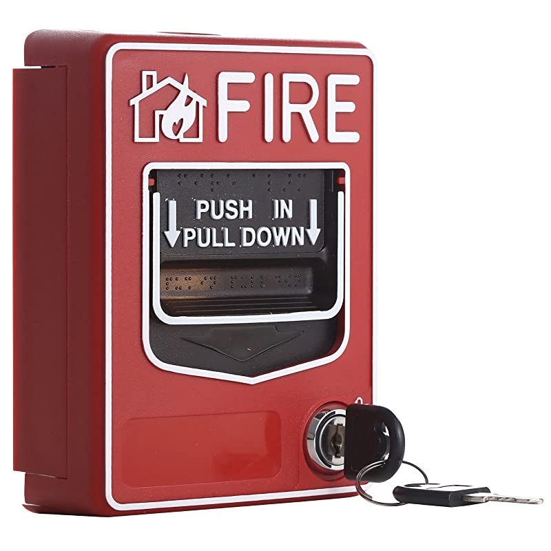 Wired Emergency Fire Alarm Station 9-28VDC Conventional Dual Action Manual Call Point