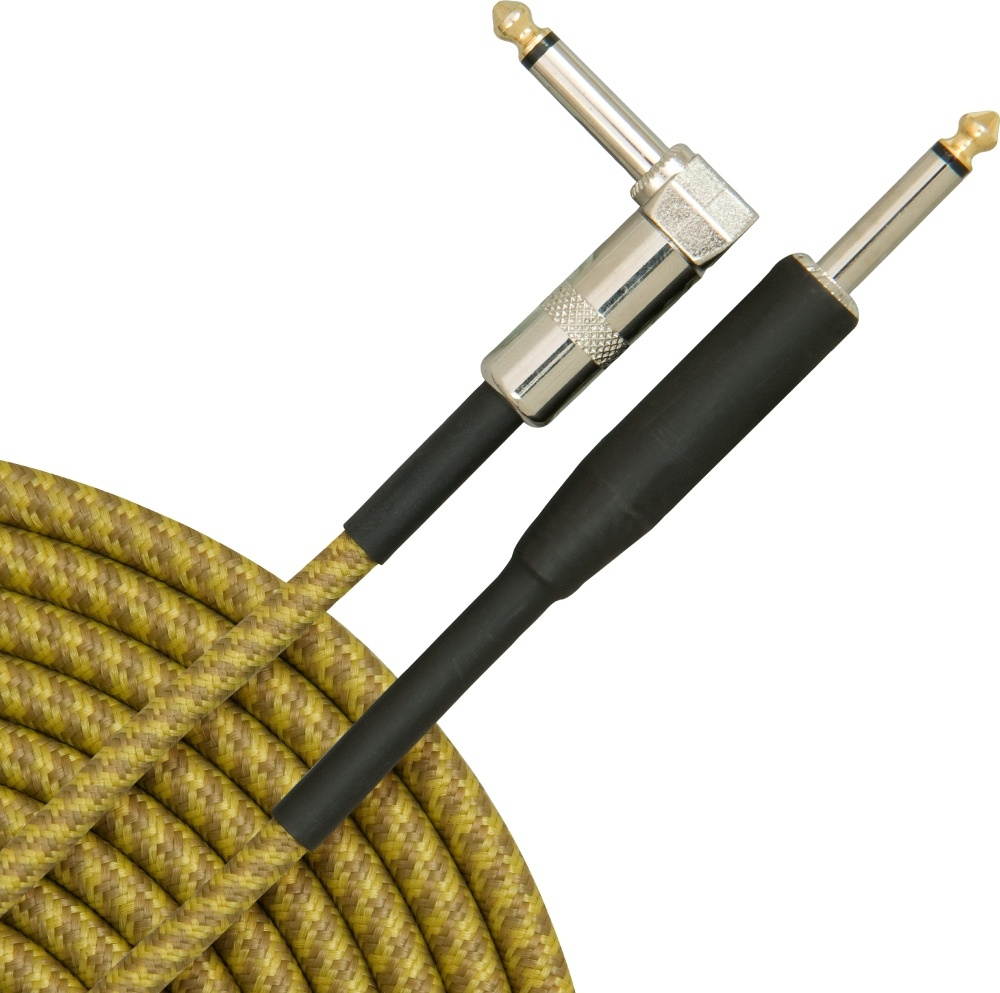 Musician's Gear Tweed Right Angle Instrument Cable Gold 10 ft.