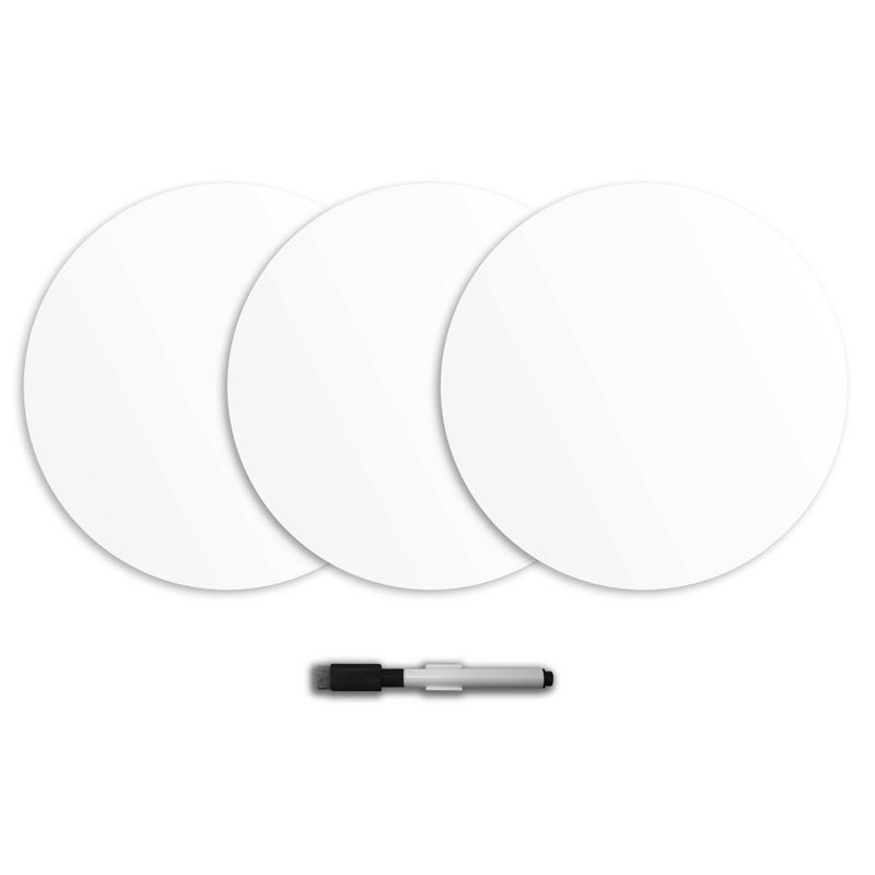 Wall Pops!  Dry Erase Board Circle Decals 13" 6ct - White