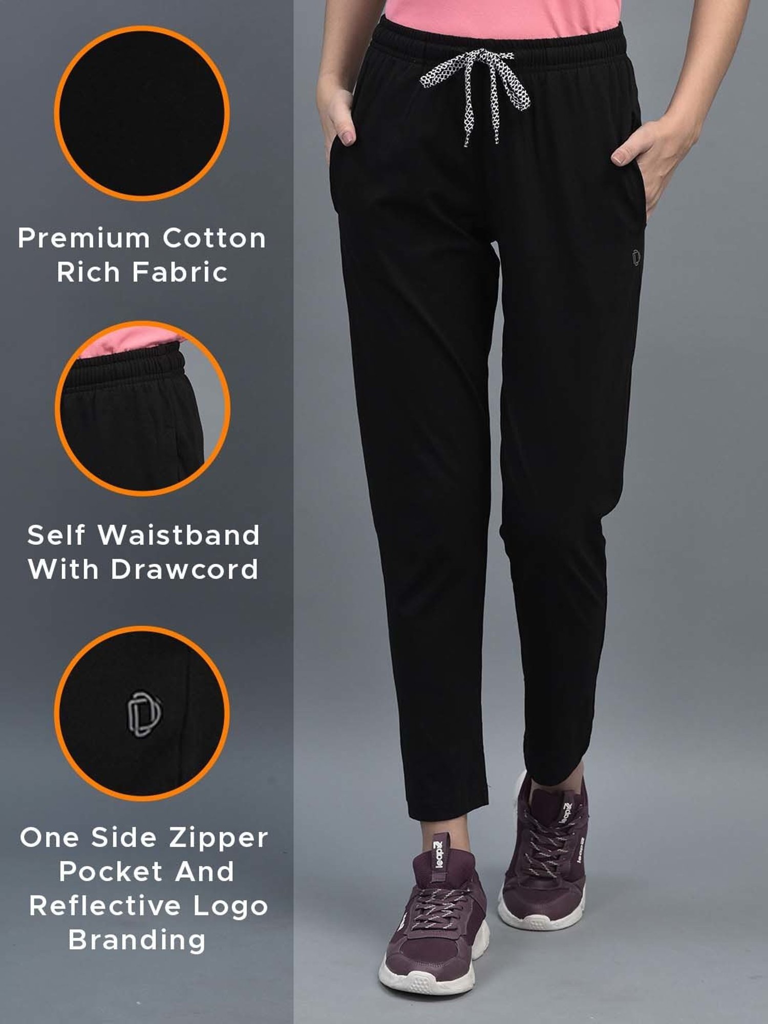 Dollar Navy Cotton Track Pants