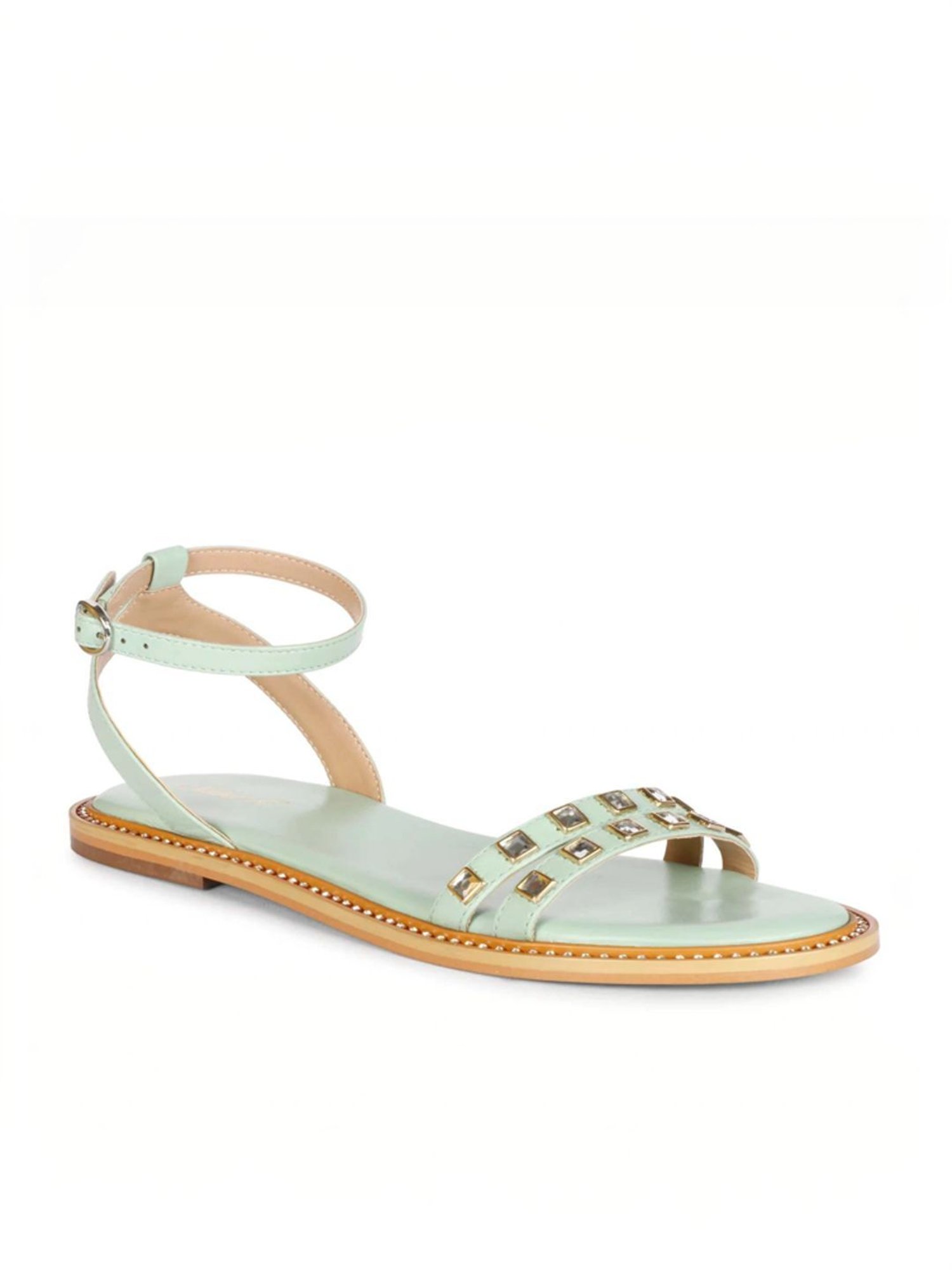Saint G Women's Ivy Green Ankle Strap Sandals