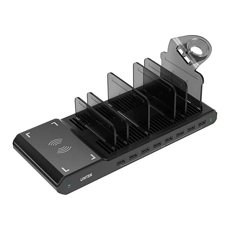 Wireless Charging Station for Multiple Devices15W Wireless Charger with 8Port Charging Dock Organizer Stand for iPhone iPad Samsung Android Phone Tablet