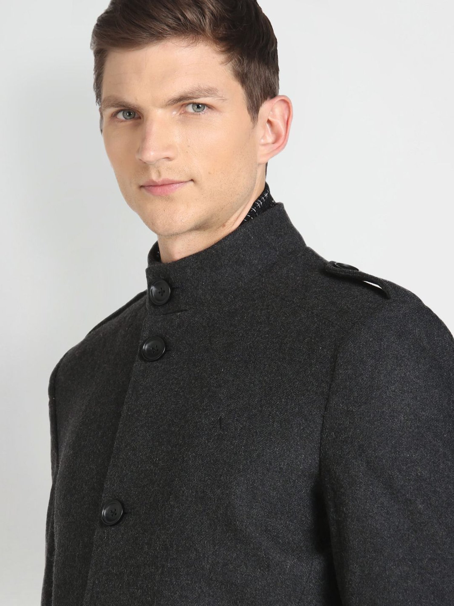 Arrow Sport Charcoal Regular Fit Overcoat