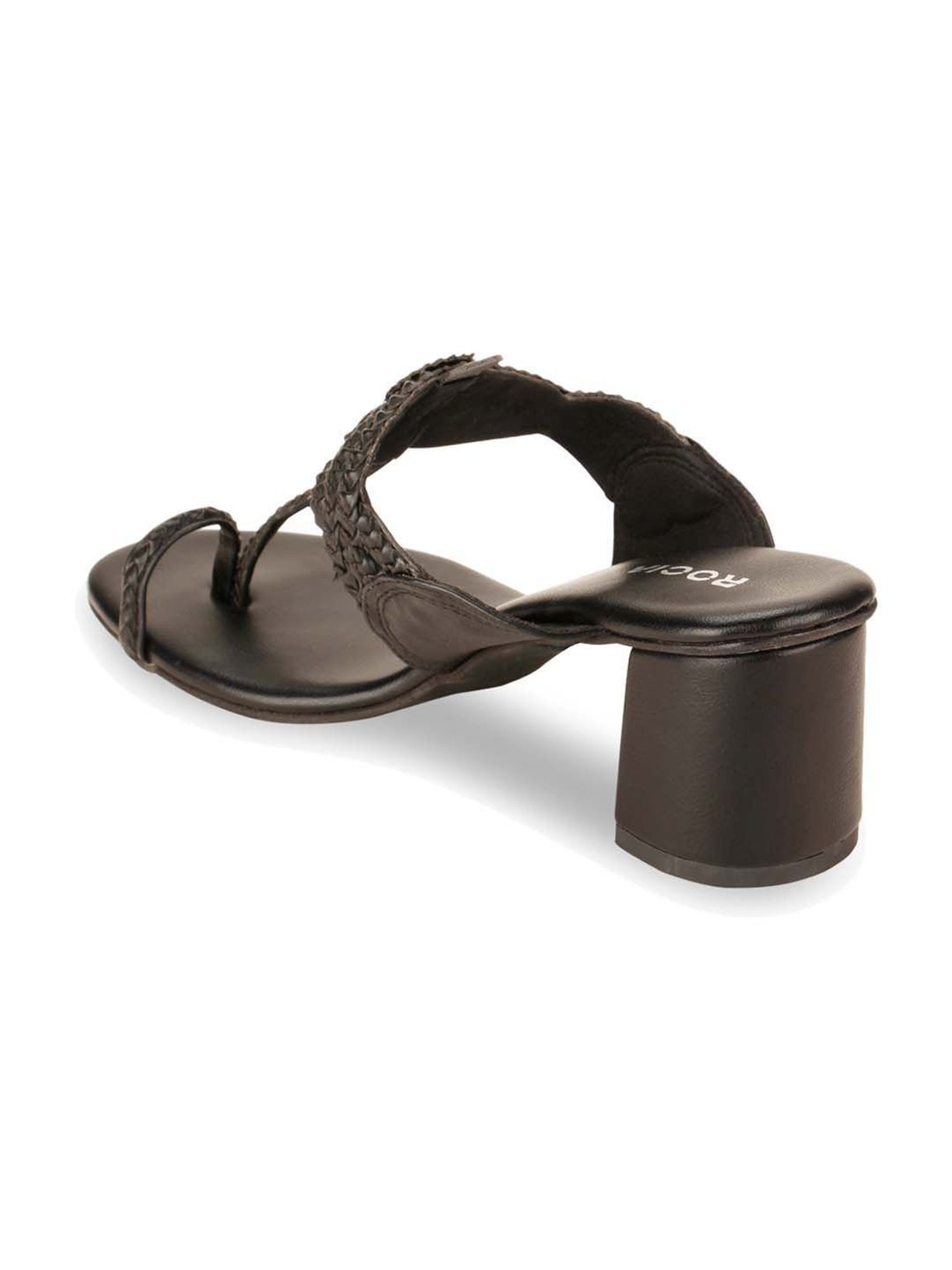 Rocia by Regal Women's Ink Black Toe Ring Sandals