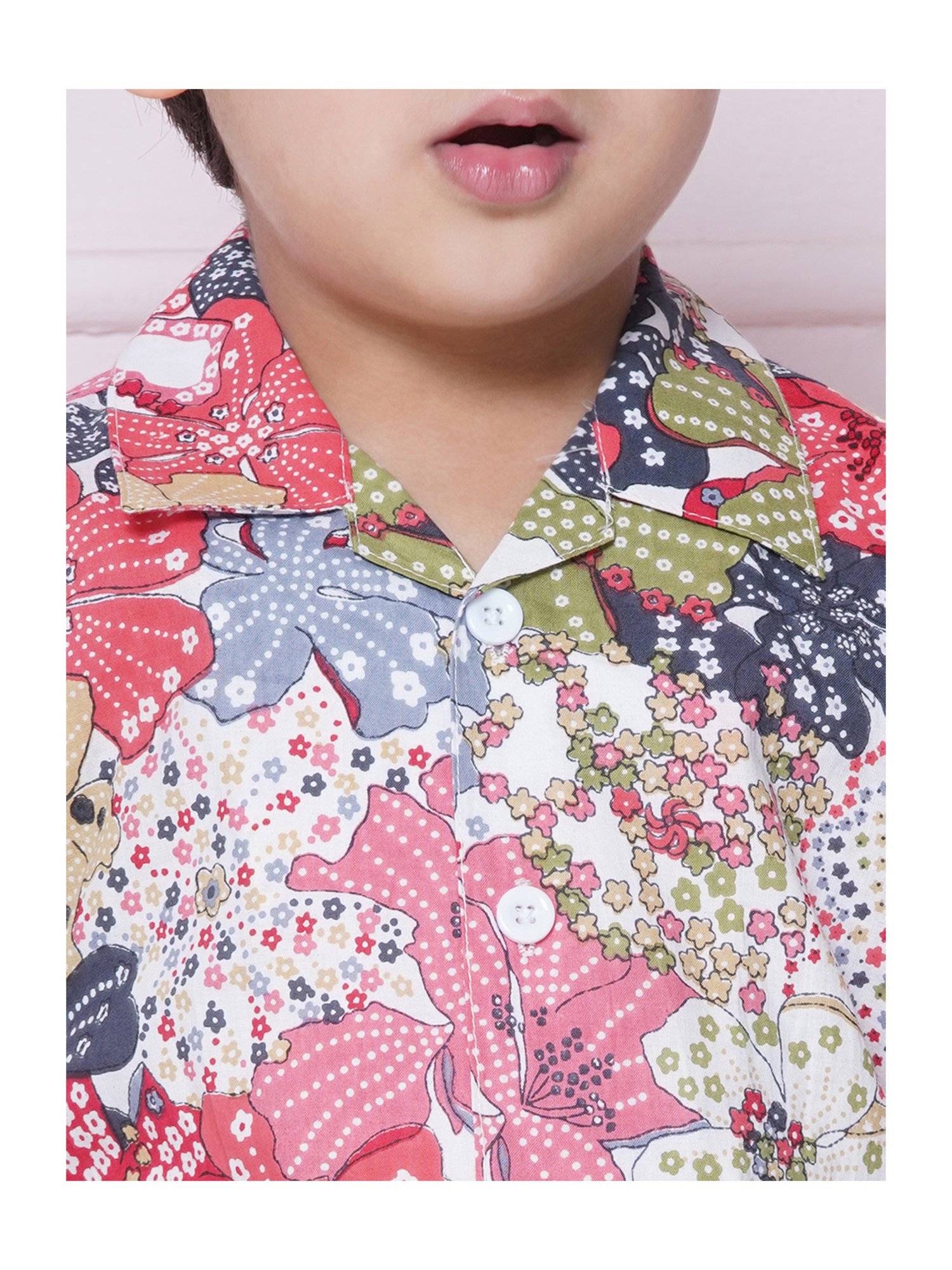 AJ Dezines Kids Multicolor Floral Print Shirt with Shorts