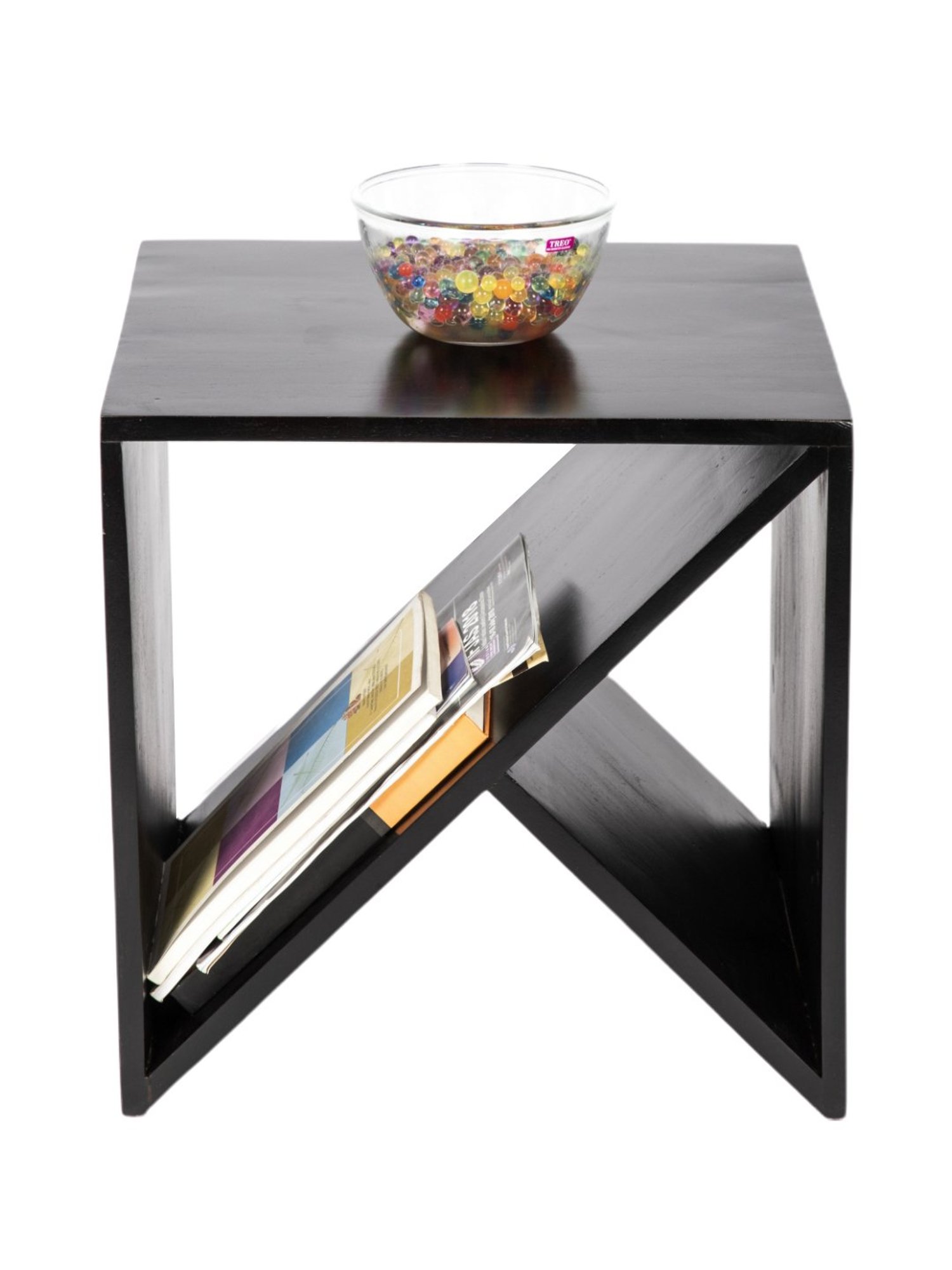 Ikiriya Noah Solid Dark Brown Wood End Table