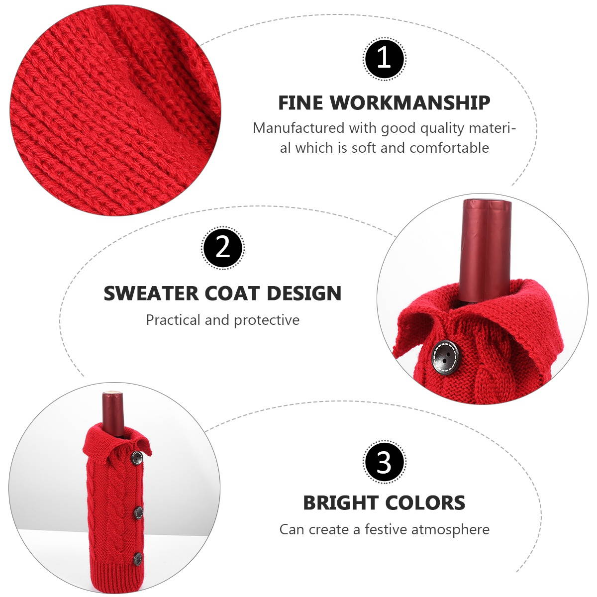 1 Pc Portable Flexible Bottle Clothes Adorable Red Wine Bottle Cover (Red)