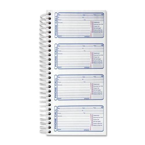Sparco Telephone Message Book 400 Sets 5-1/4"x11"Sheet White 02301