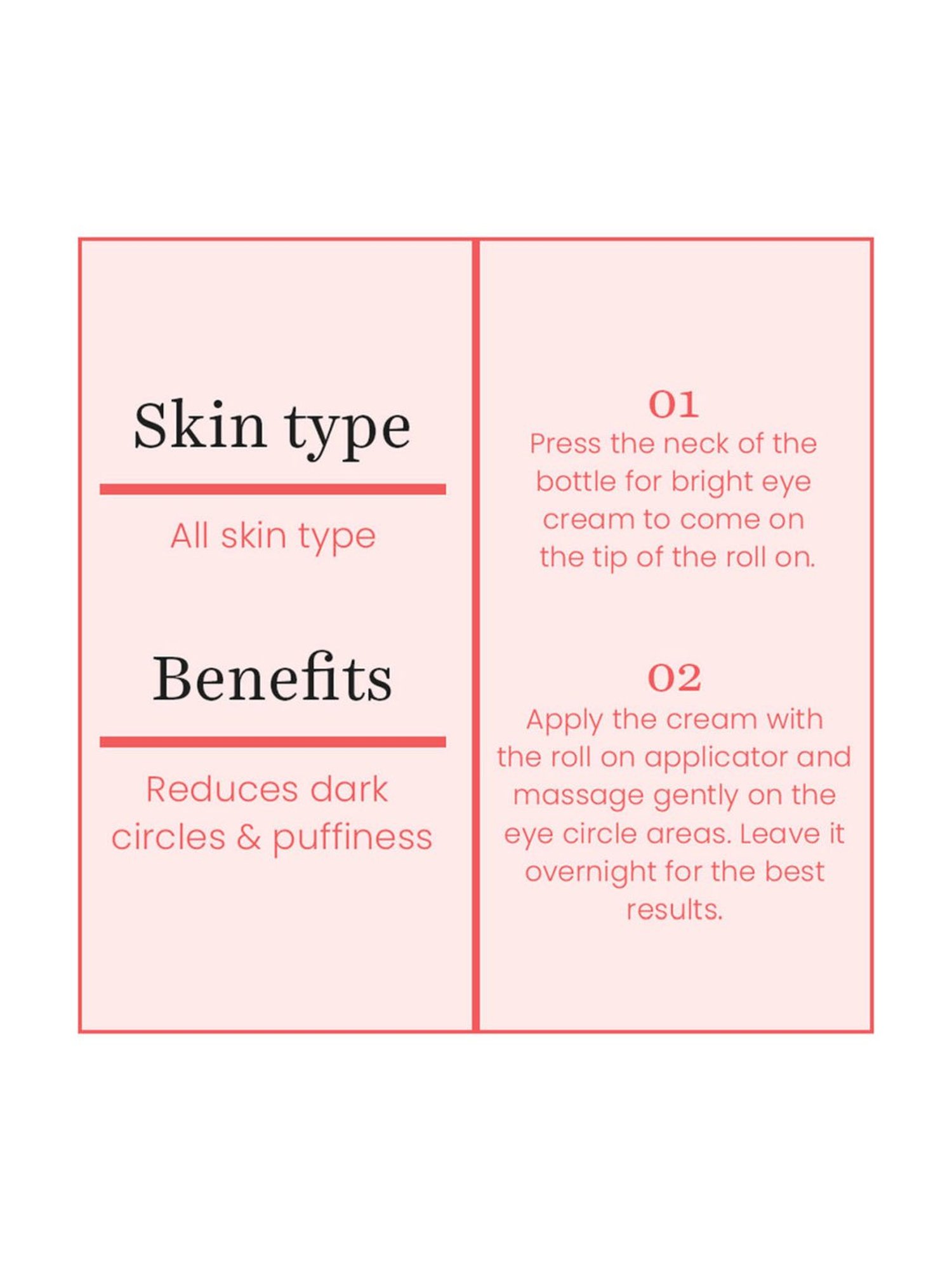 O3+ Bright Under Eye Cream with Hyaluronic Acid - 15 gm