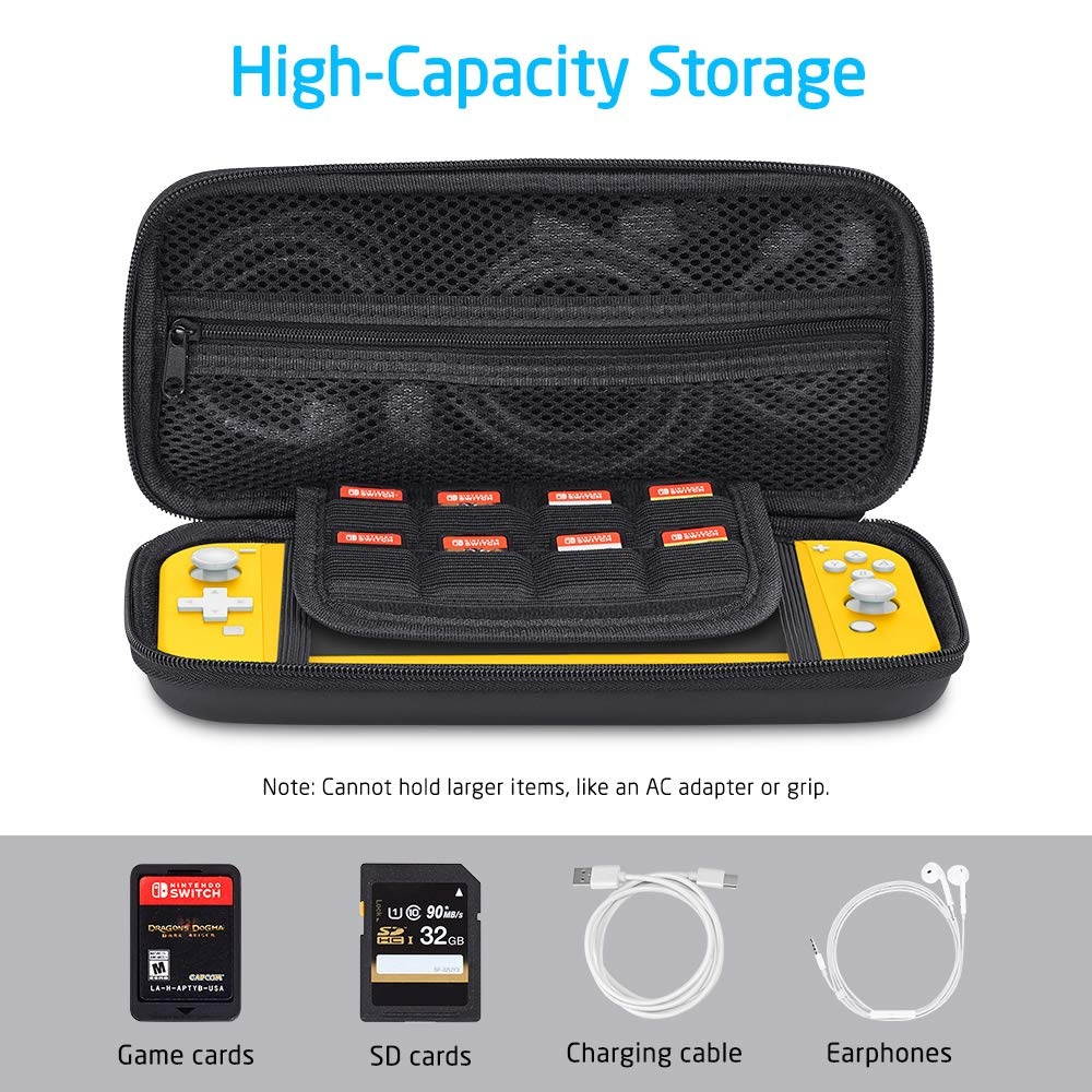 ESR Carrying Case for Nintendo Switch Lite, Protective Hard Portable Travel Carry Case with Multiple Storage for Nintendo Switch Lite Games & Accessories - Black