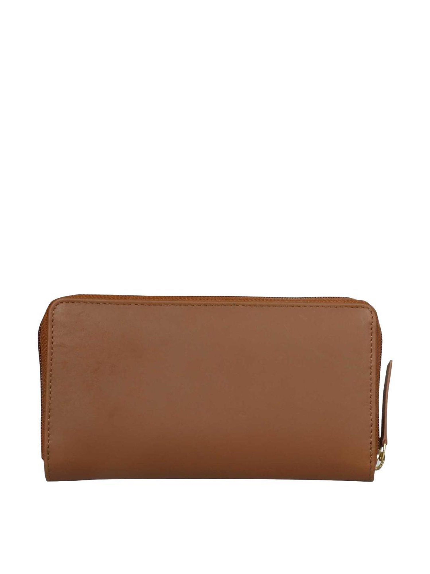 Favore Tan Solid Small Zip Around Wallet