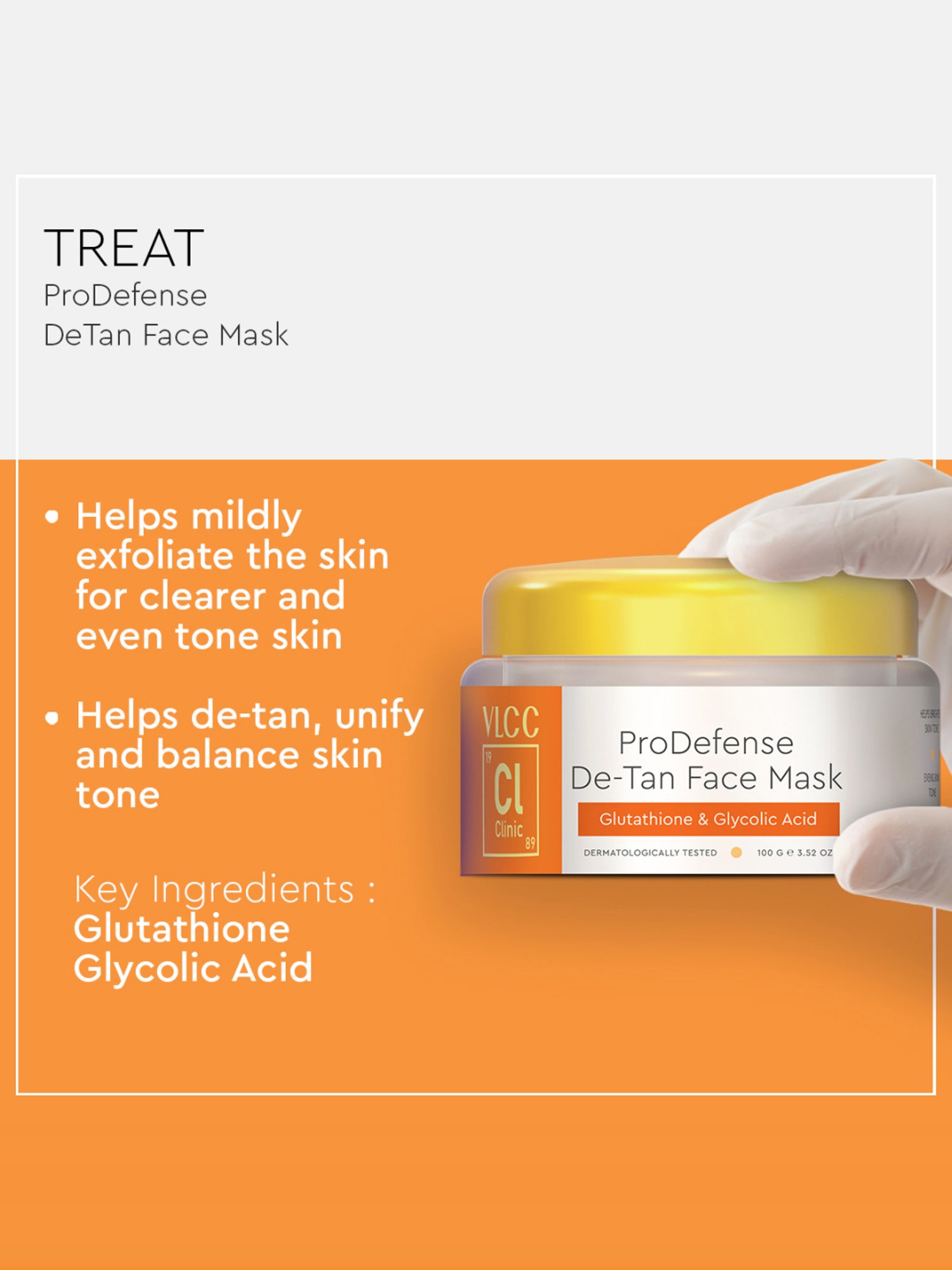 VLCC Clinic Skin Clarifying De-Tan Face Wash & De-tan Face Mask Combo