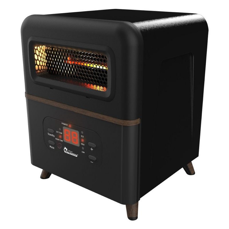 Dr. Infrared Heater DR-978 1500 Watt Dual Heating Hybrid PTC & Infrared Portable Space Heater with Remote Control, Black