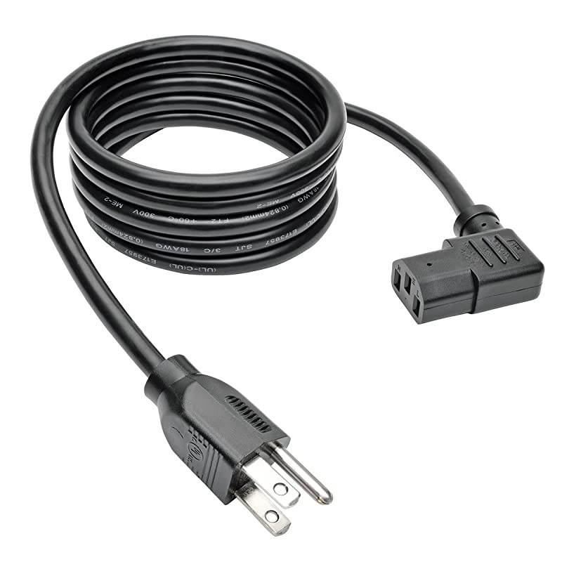 Standard Computer Power Cord 10A 18AWG NEMA 515P to Right Angle IEC320C13 14ft P00601413RA