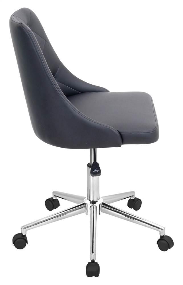 Lumisource Marche Upholstered Swivel Office Chair in Black