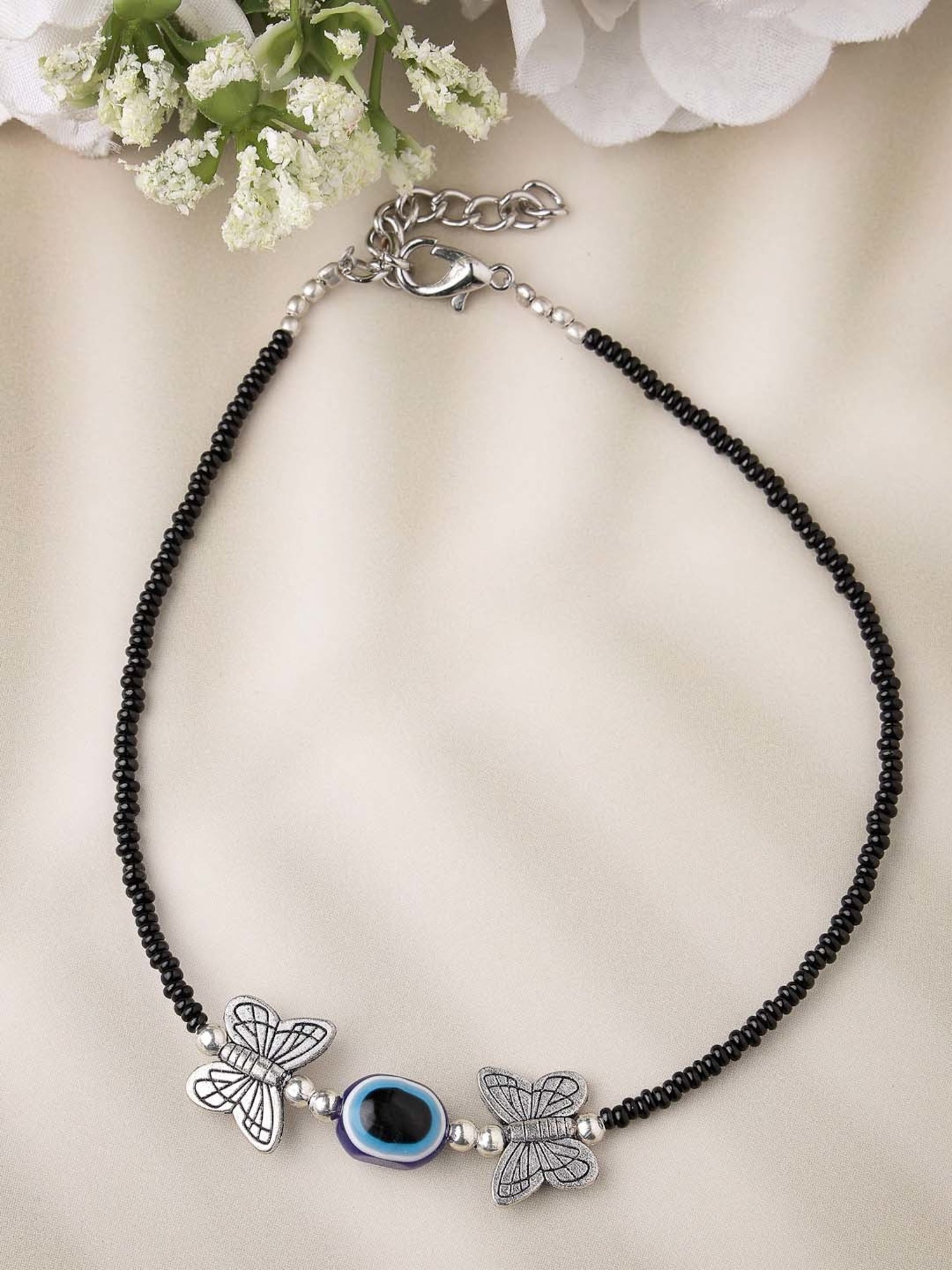 Teejh Roma Coin Silver Oxidized Ghungroo Anklets