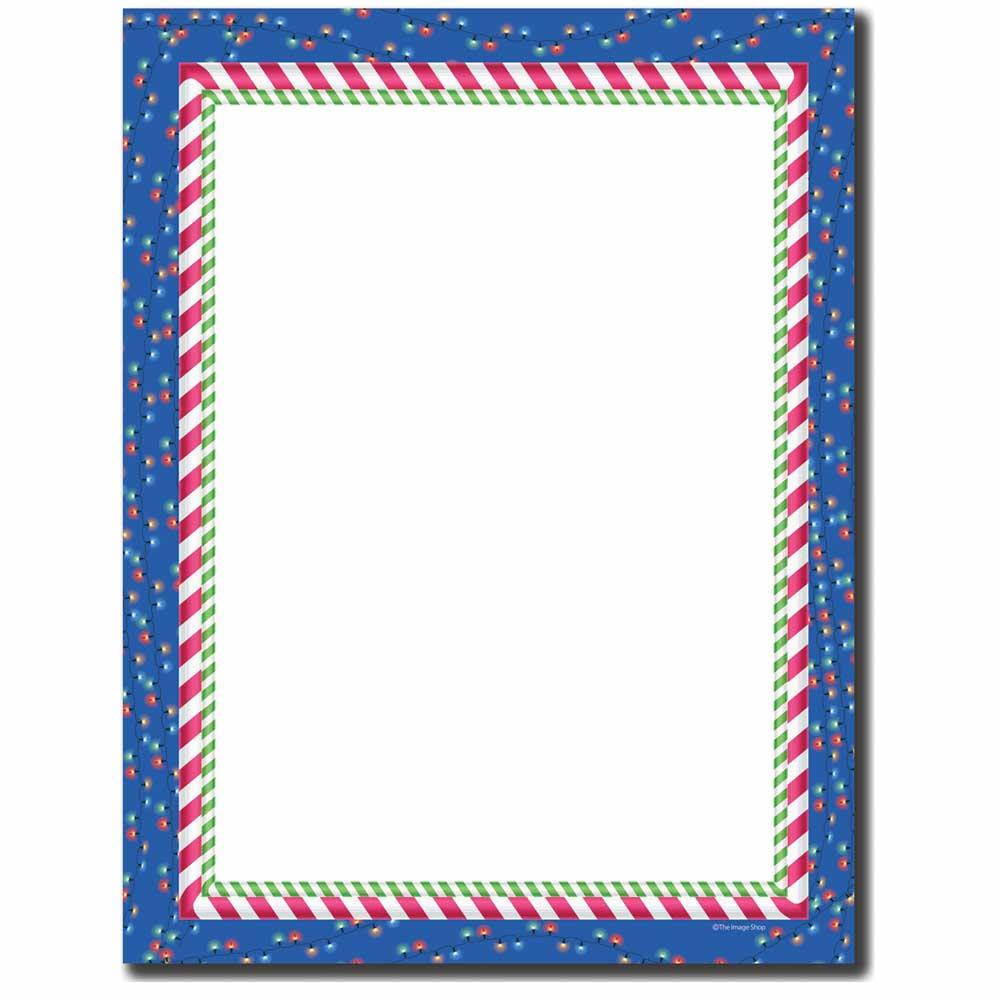 Candy Cane Lights Letterhead Laser & Inkjet Printer Paper, 80pk