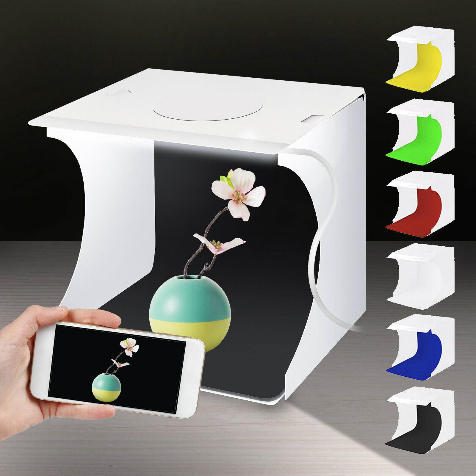 Portable Light Room Photo Photography Lighting Tent Kit Cube Box 6Pcs Backdrops