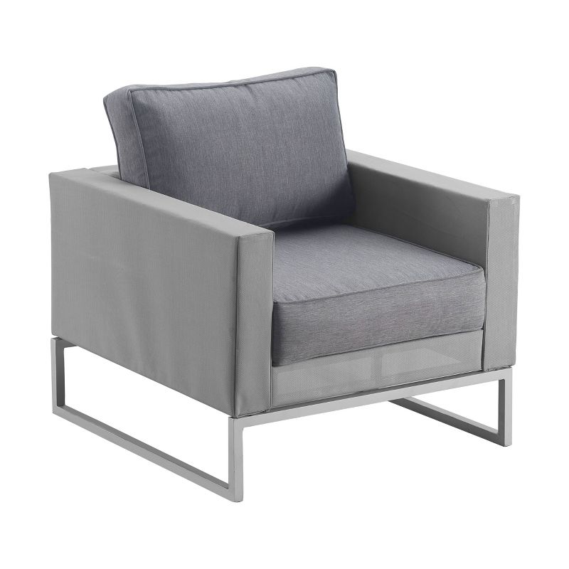 Tropez Mesh Outdoor Arm Chair - French Gray - Adore Decor
