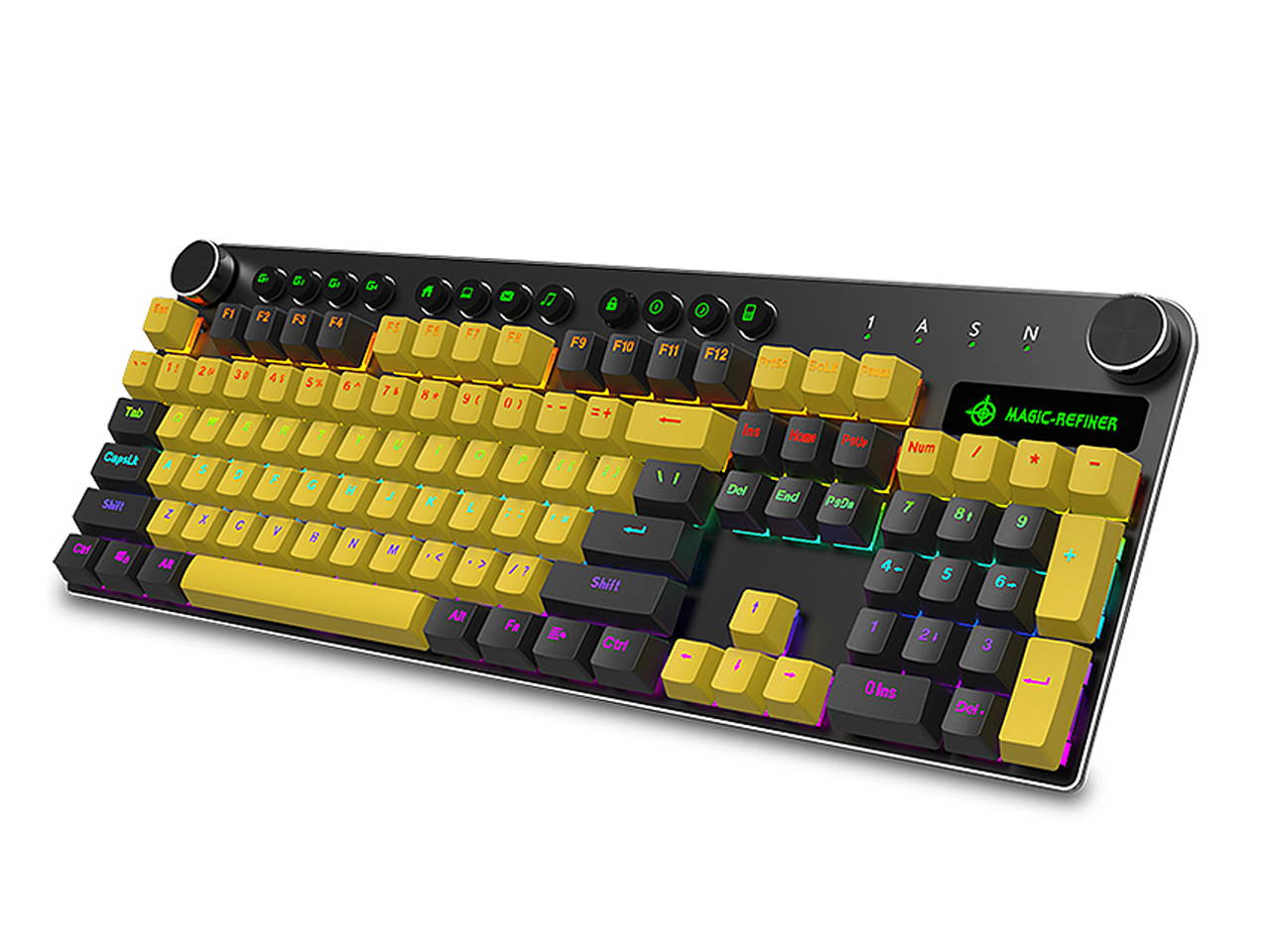 MK13 USB Gaming Keyboard Wired RGB Gaming Mechanical Keyboard Blue Switch 104 Keys Non-conflict Mixed LED Backlight PBT Keycap for Computer/PC/Laptop/Macbook