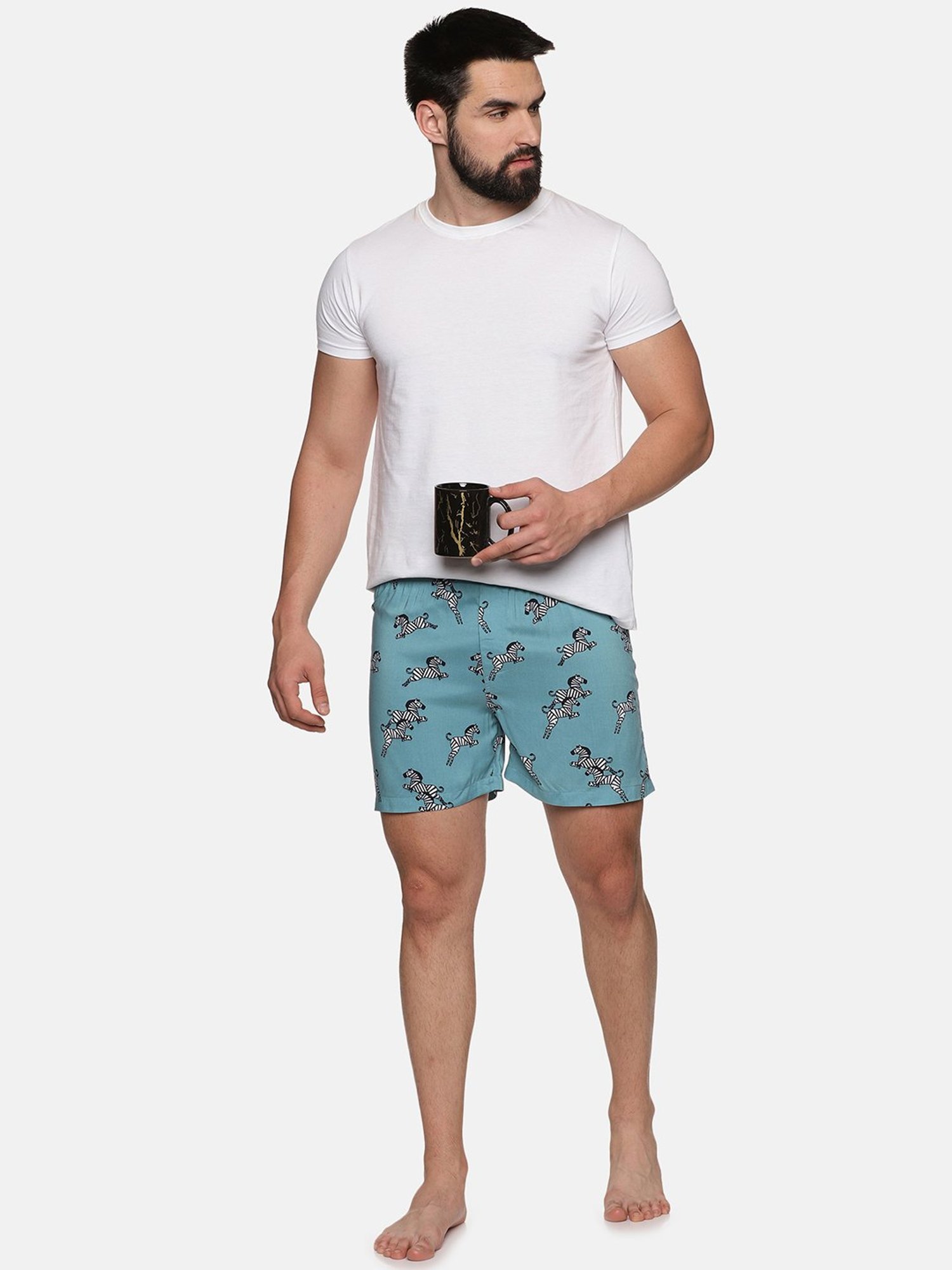 Don Vino Light Blue Regular Fit Printed Boxers