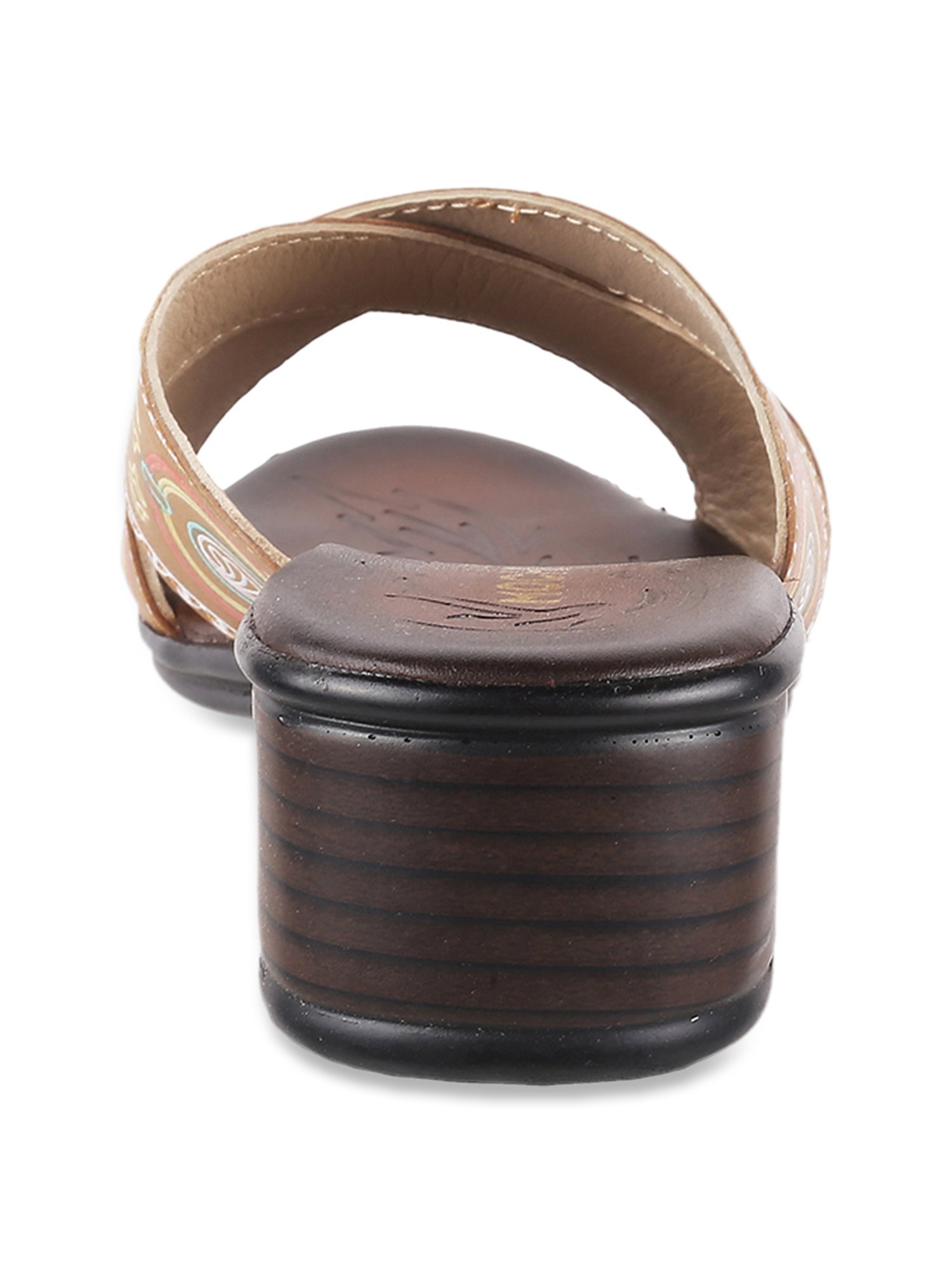 Mochi Women's Beige Cross Strap Sandals