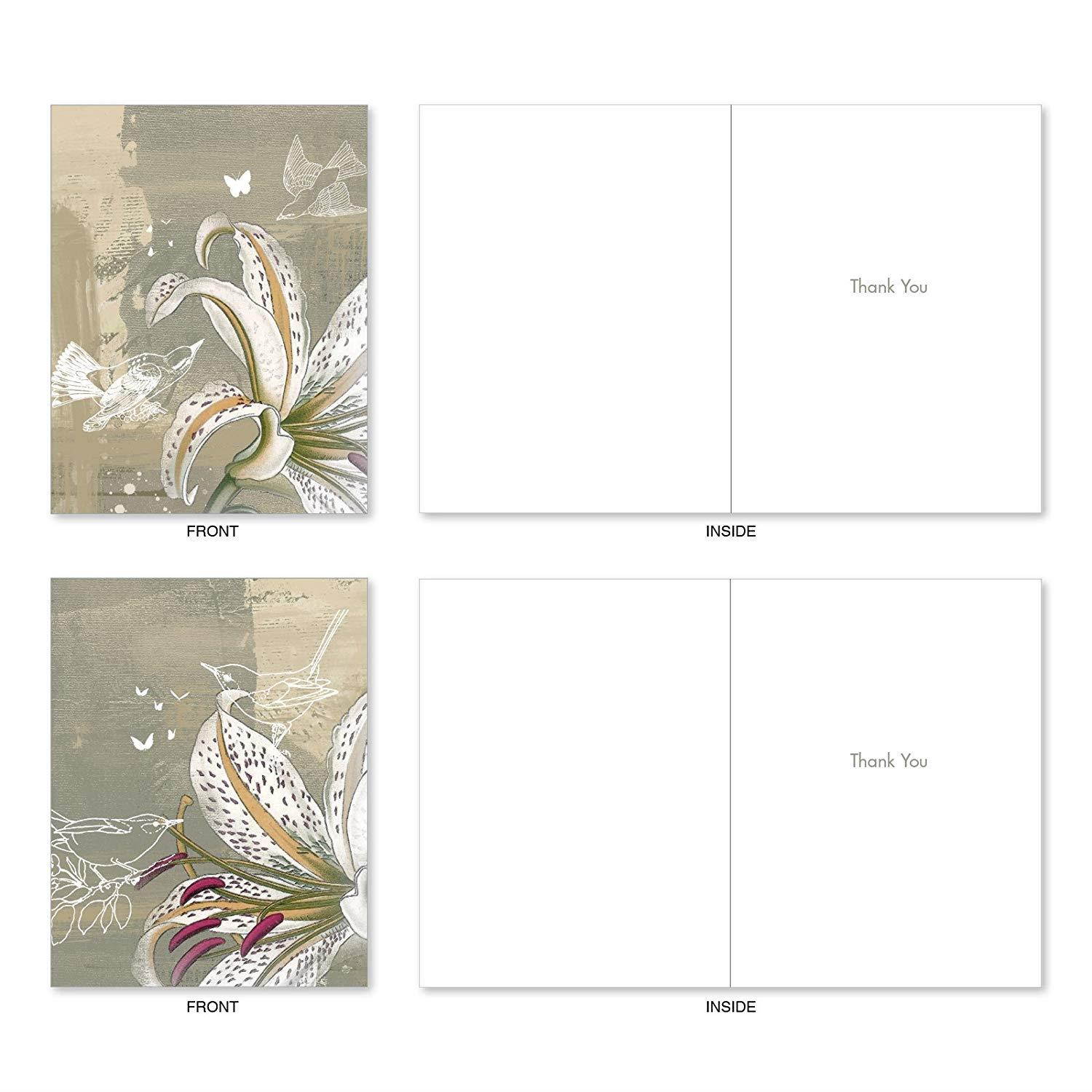 M2986TYG Floral Collages: 10 Assorted Thank You Note Cards Featuring Floral and Botanical Print Collages, w/White Envelopes.