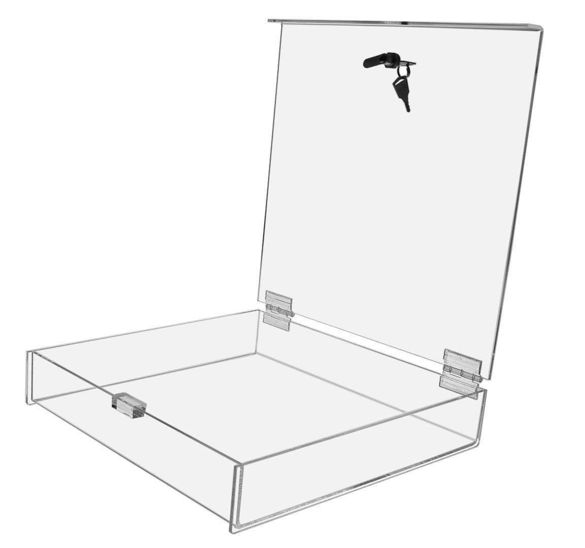 Marketing Holders Locking Cae Security Show Case Safe Box Display Valubles Keep Safe (1, 12"w x 12"d x 2"h)