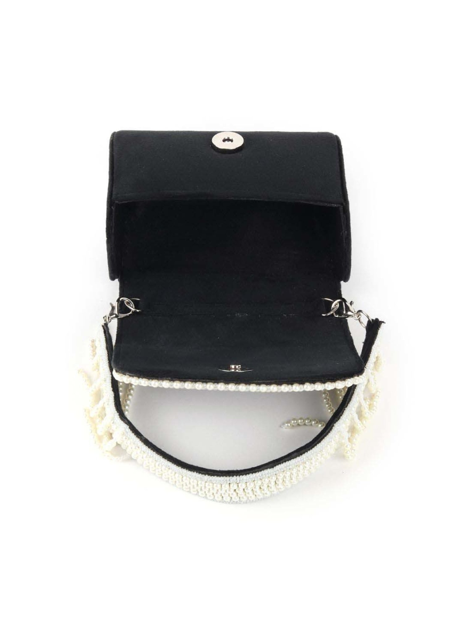 Odette Black & White Embellished Handbag
