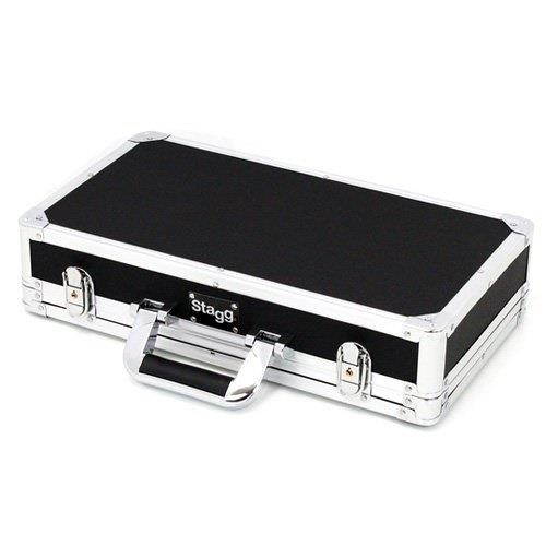 stagg upc424 guitar effect pedals case with high density foam padded interior  black