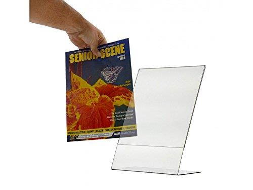deflect-o Superior Image L-Frame Base Slanted Desktop Sign Holder, Plastic 8.5" x 11" Lot of 6