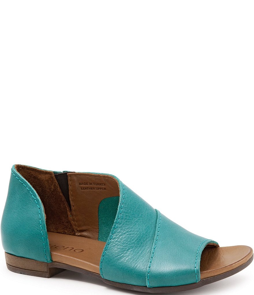 Bueno Tanner Leather Asymmetric Slip Ons
