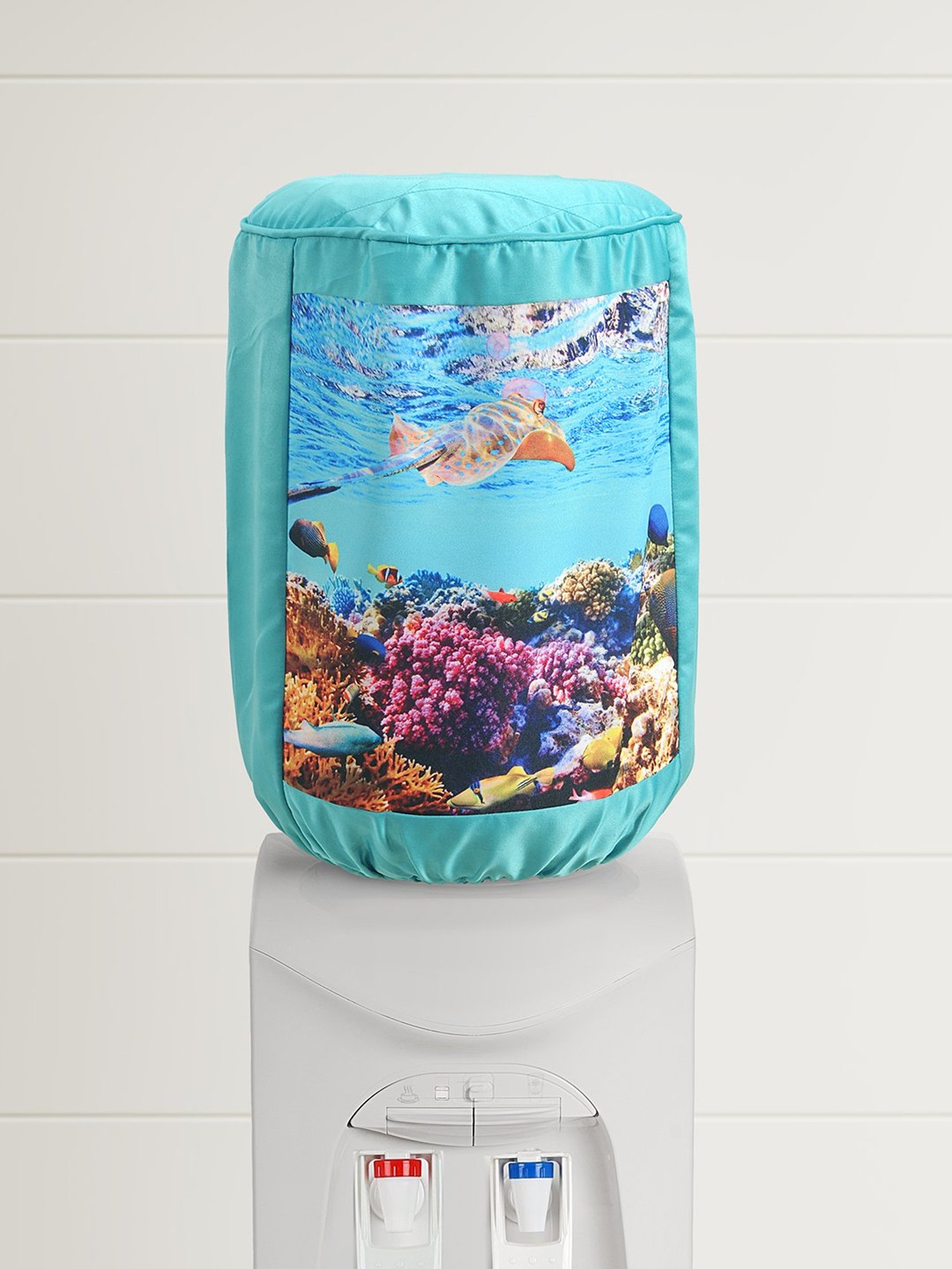 Swayam Turquoise Cotton 20 Litre Water Dispenser Bottle Covers - Set of 1