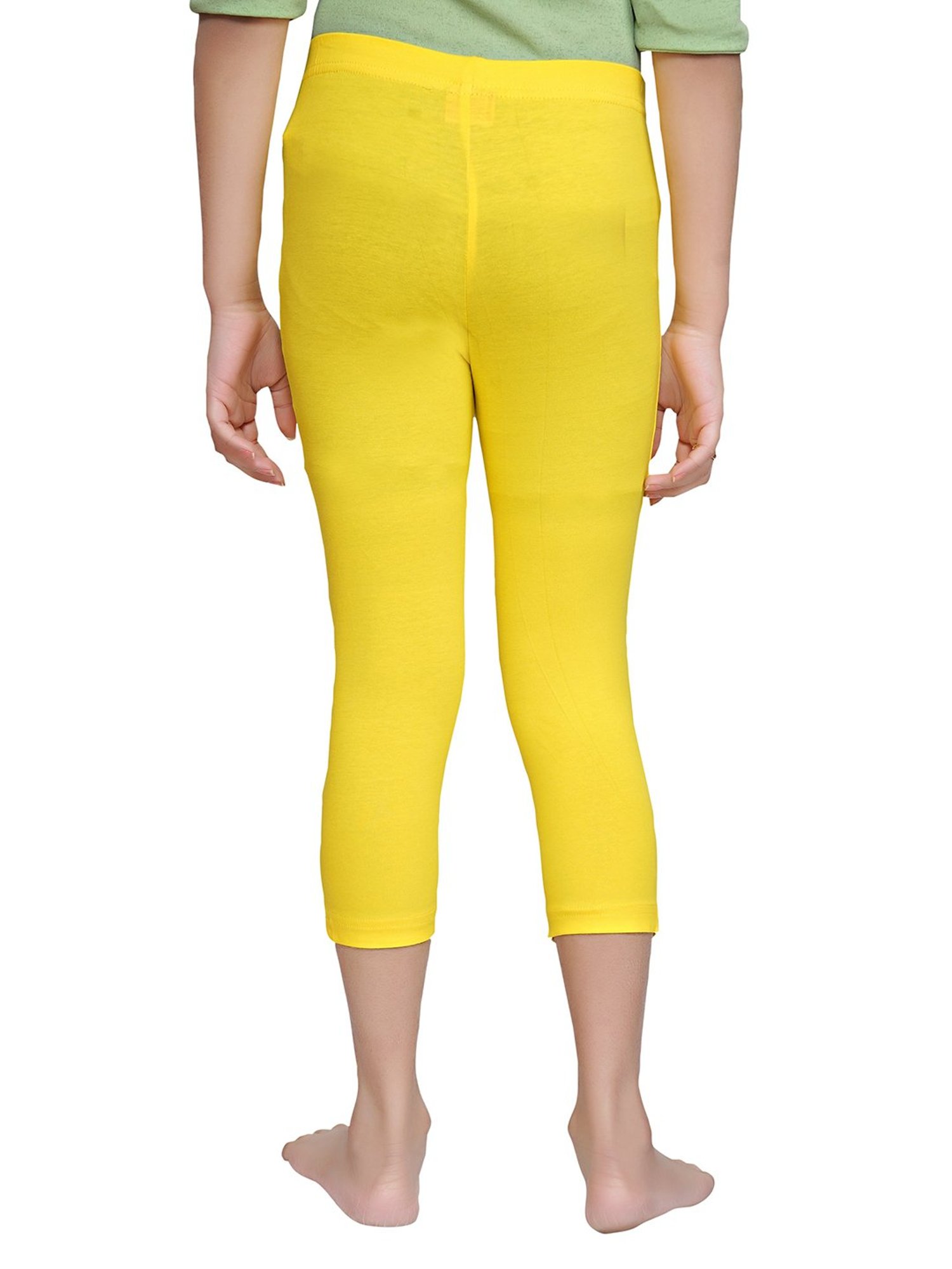 Tiny Girl Bright Yellow Solid Leggings