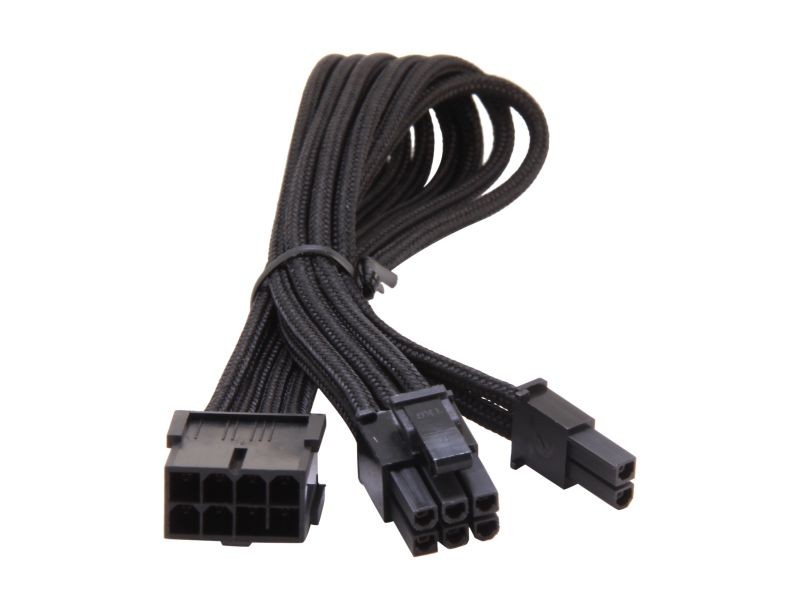 Silverstone PP07-PCIB Sleeved Extension Power Supply Cable, 1 x 8pin to PCI-E 8pin(6+2) Connector