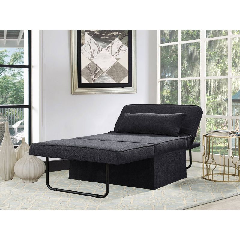Twin Serta Marina Convertible Ottoman Charcoal Gray - Lifestyle Solutions