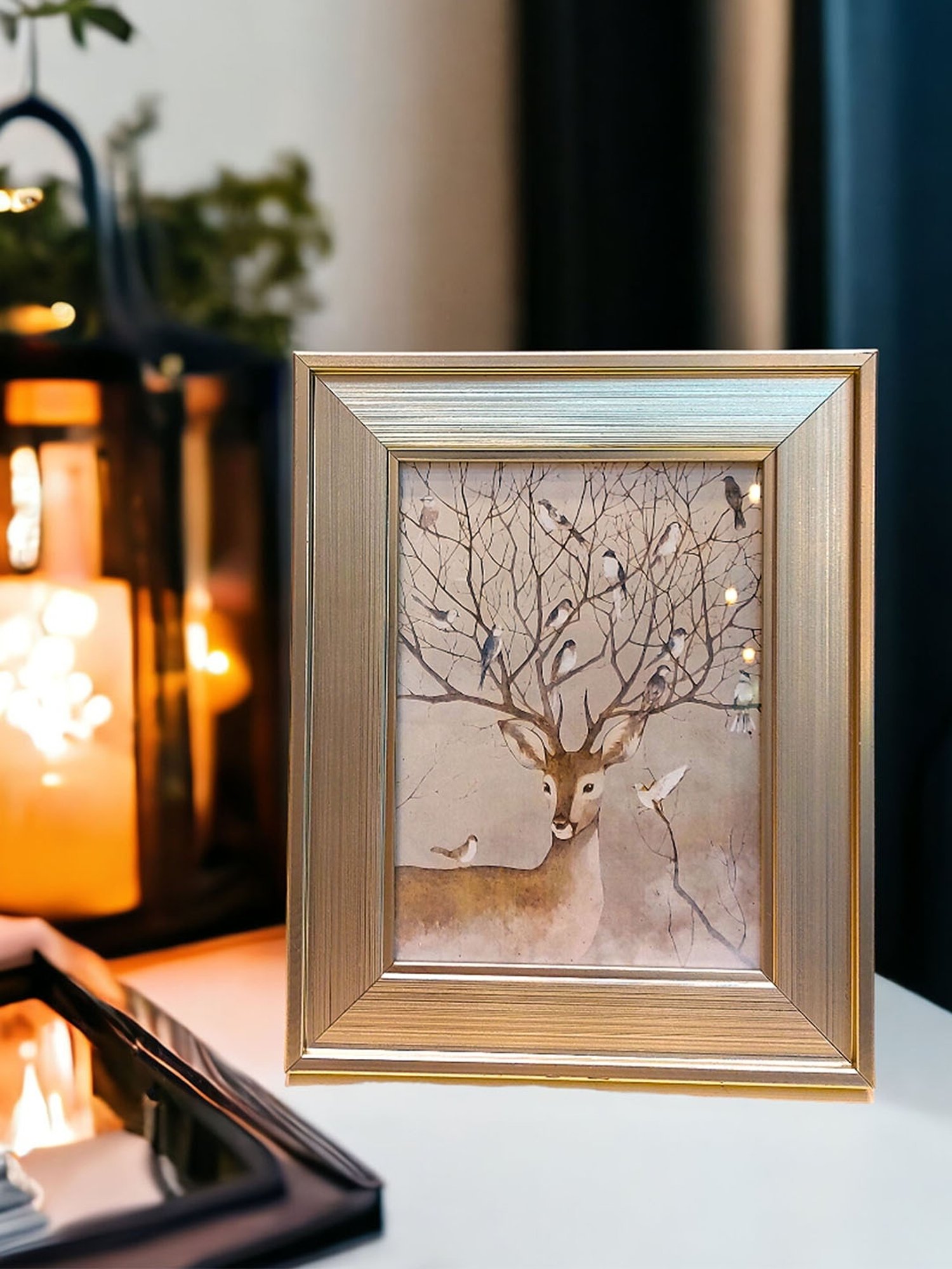 Art Street Silver Engineered Wood Table Top Photo Frame