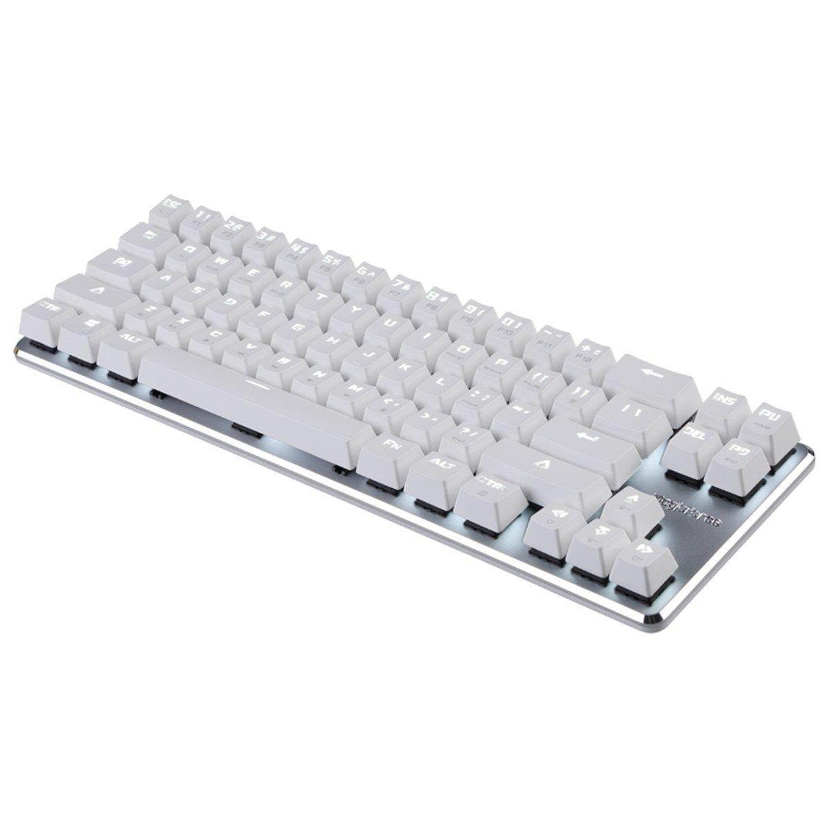 Qisan Happy Deals 20% Off Mechanical Keyboard Gaming Keyboard GATERON Red Switch Wired Backlit Mechanical Mini Design (60%) 68 Kyes Keyboard White Silver Magicforce