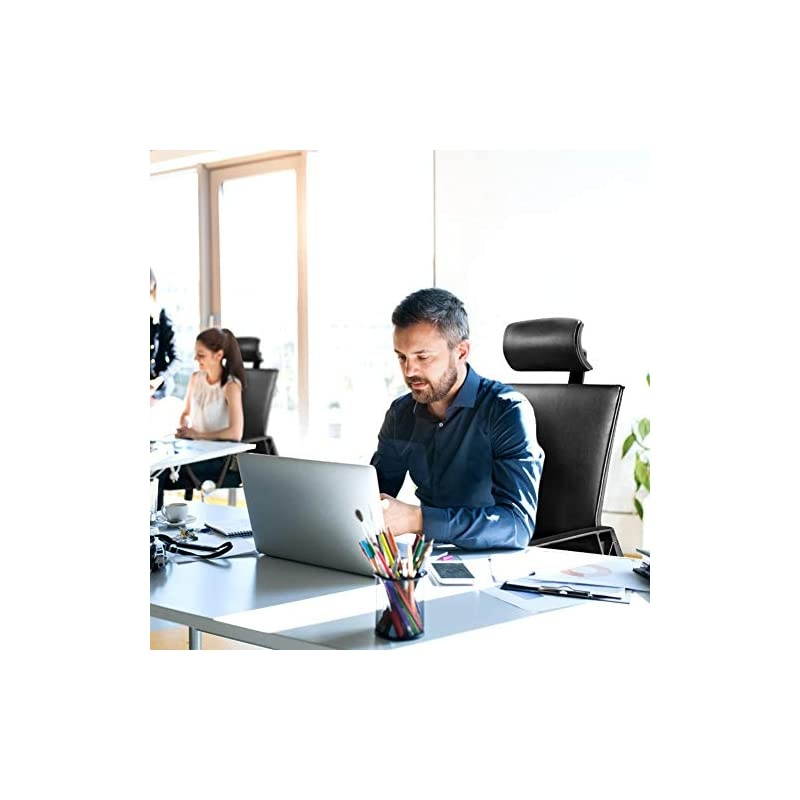 Chair High Back Leather Executive Computer Desk Chair, Adjustable Tilt Angle Headrest Lumbar Support Ergonomic Swivel Chair