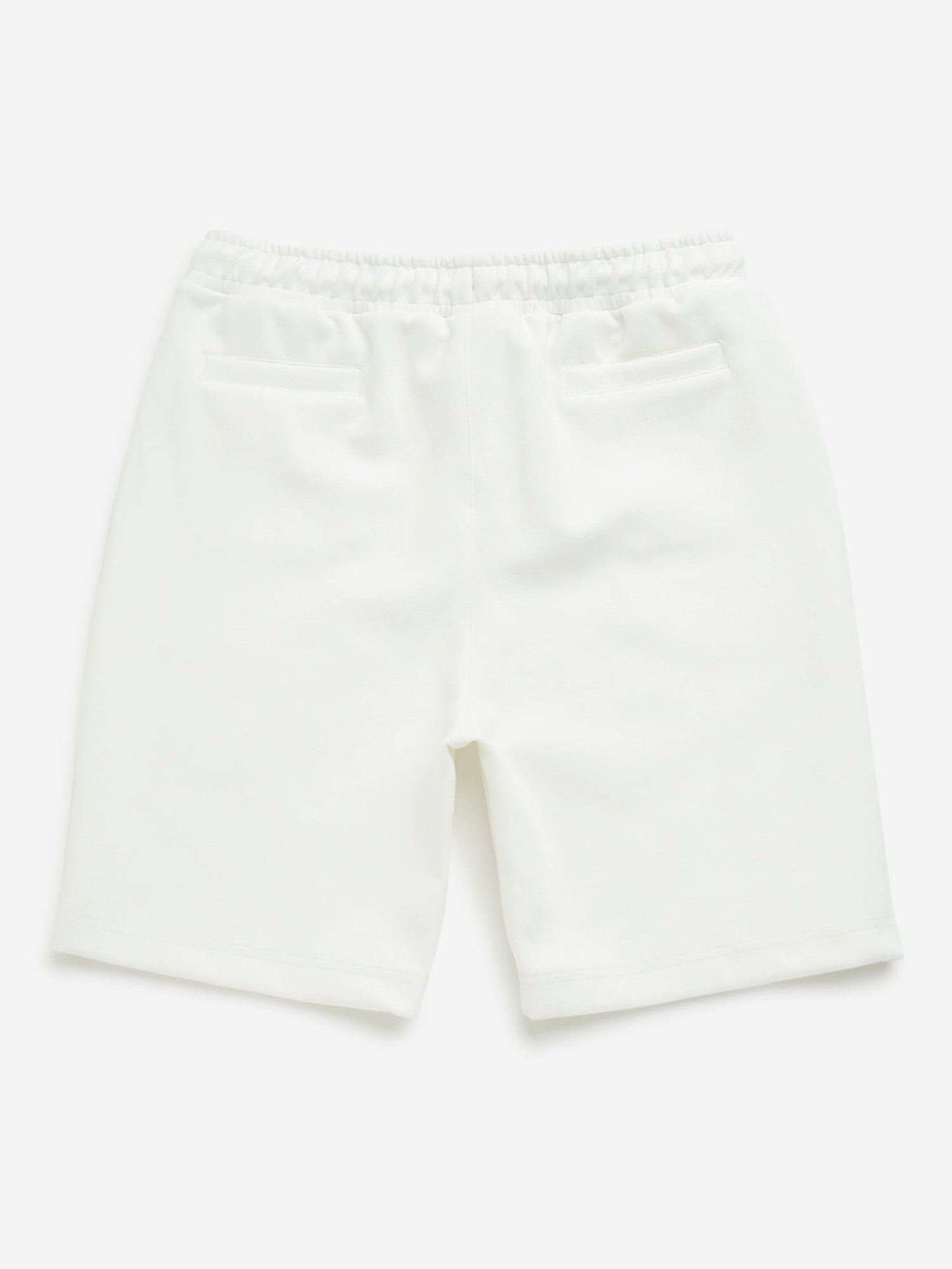 Y&F Kids by Westside Off-White Mid-Rise Cotton Shorts
