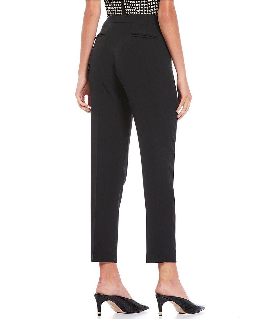 Anne Klein Stretch Crepe Slim Straight Leg Ankle Pants