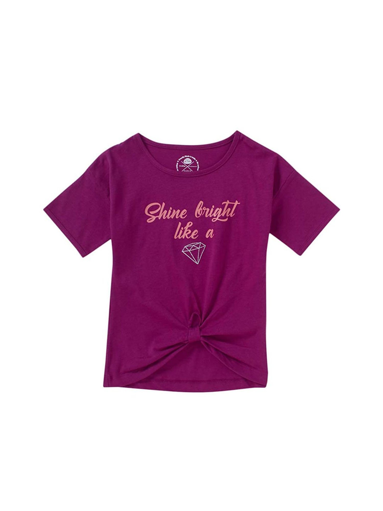 Cub McPaws Kids Burgundy Printed  Top